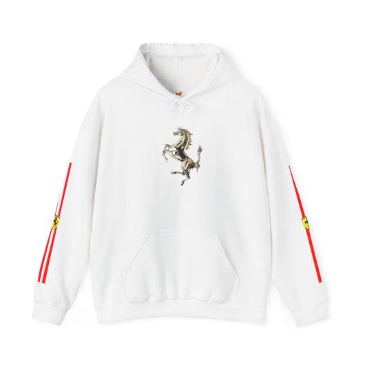 Ferrari Racing Hoodie – Prancing Horse & Ayrton Senna Retro F1 Graphic