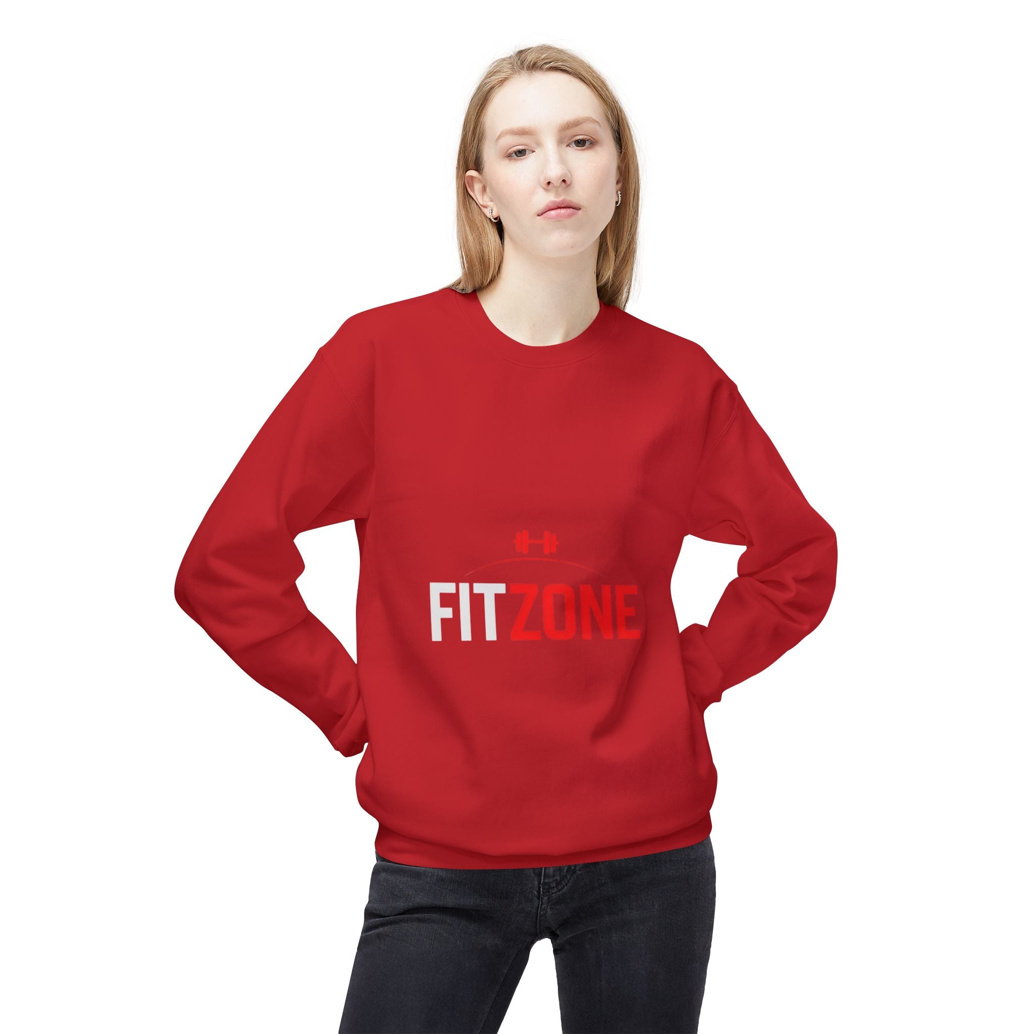 Fit Zone Motivational Crewneck Sweatshirt: Unisex Workout Apparel, Fitness Gift, Cozy Loungewear, Gym Essentials, Athleisure Fashion