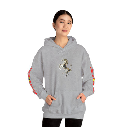 Ferrari Racing Hoodie – Prancing Horse & Ayrton Senna Retro F1 Graphic