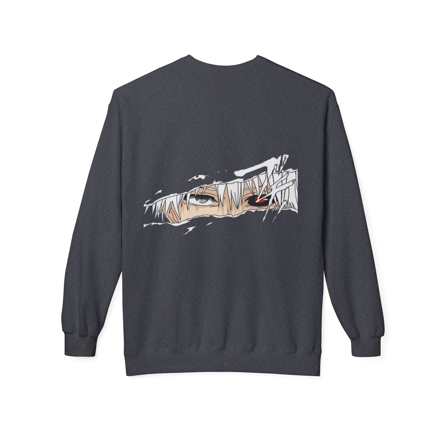 Anime Eyes Crewneck Sweatshirt — Split-Panel Manga Character Faces