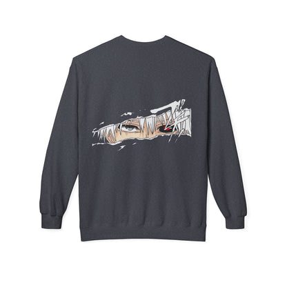 Anime Eyes Crewneck Sweatshirt — Split-Panel Manga Character Faces