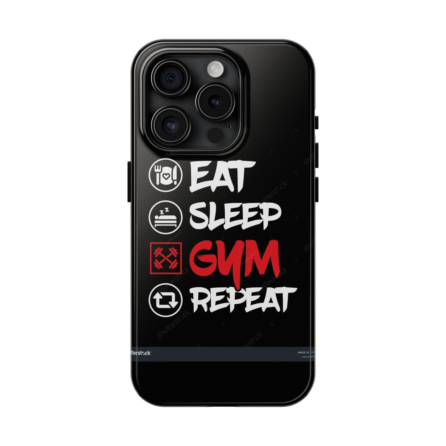 Durable Gym Phone Cases | Eat Sleep Gym Repeat Design, Sports Gift, Fitness Accessory, Workout Phone Cover, Gym Lover Phone Case