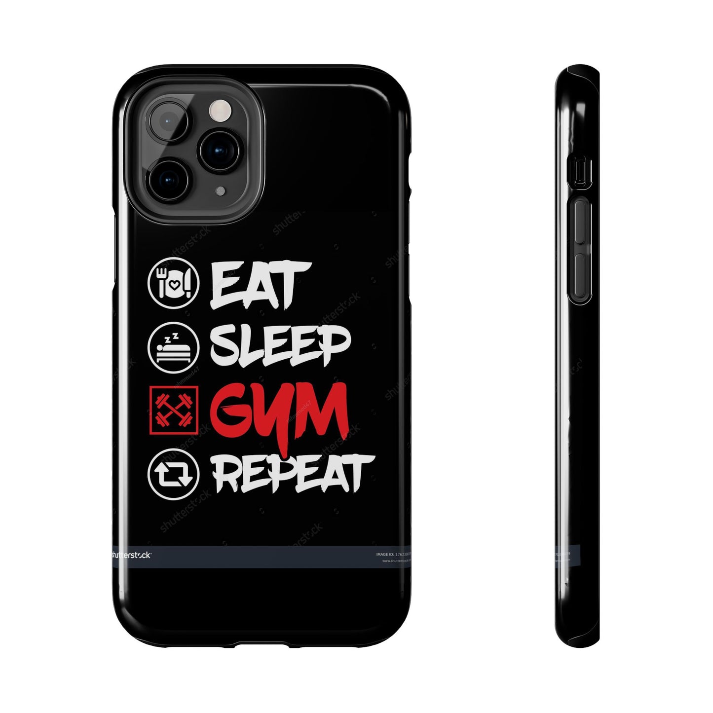 Durable Gym Phone Cases | Eat Sleep Gym Repeat Design, Sports Gift, Fitness Accessory, Workout Phone Cover, Gym Lover Phone Case