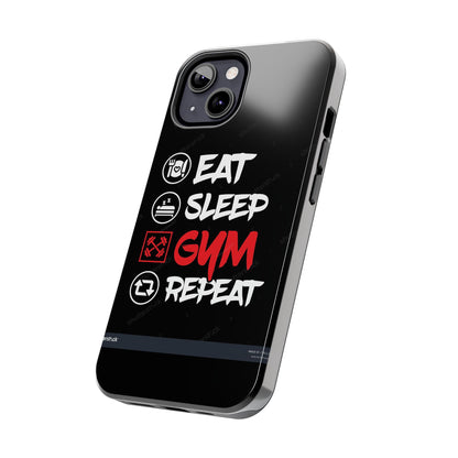 Durable Gym Phone Cases | Eat Sleep Gym Repeat Design, Sports Gift, Fitness Accessory, Workout Phone Cover, Gym Lover Phone Case