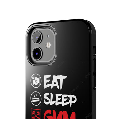 Durable Gym Phone Cases | Eat Sleep Gym Repeat Design, Sports Gift, Fitness Accessory, Workout Phone Cover, Gym Lover Phone Case