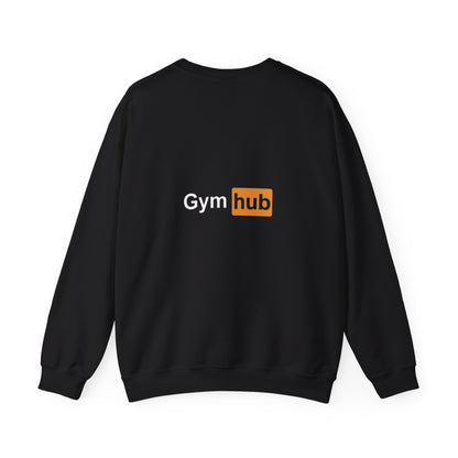Gym Hub Crewneck Sweatshirt — Funny Fitness Dumbbell Design