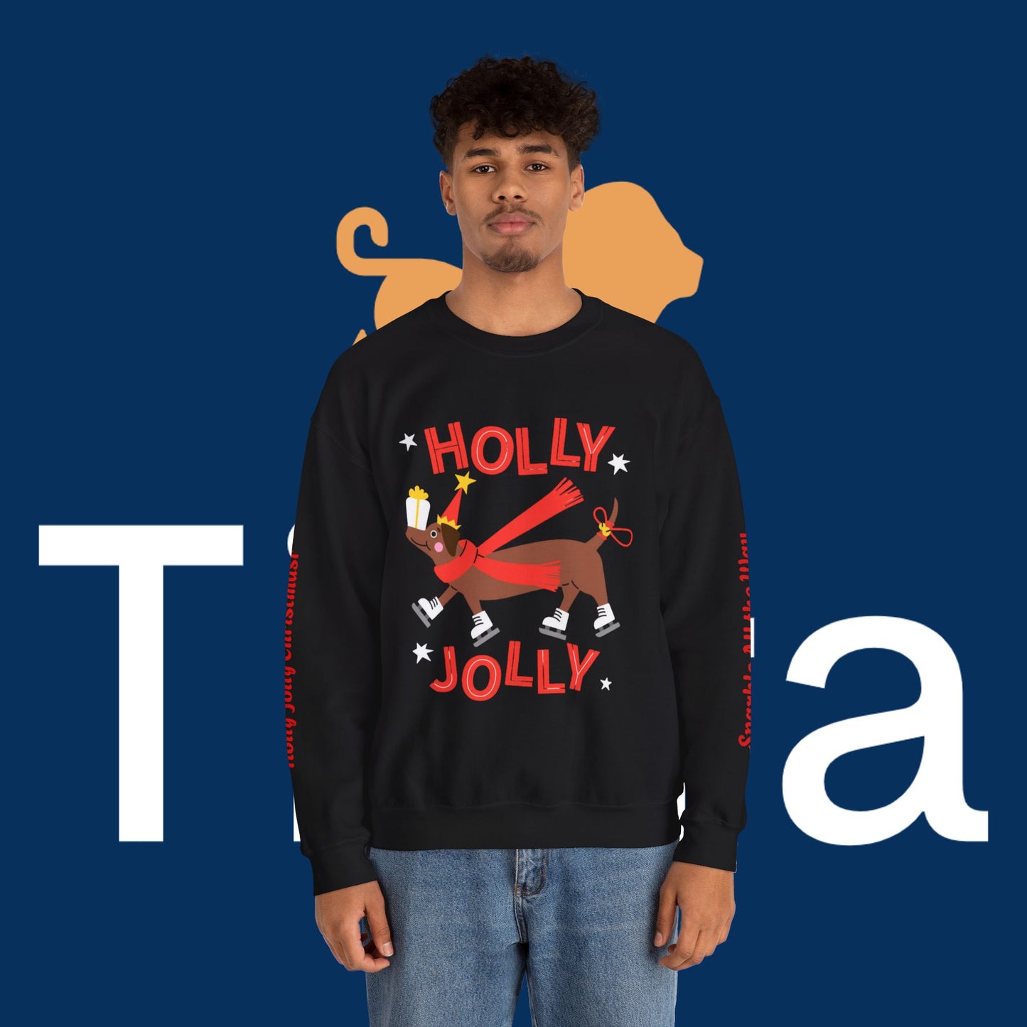 Christmas Dog Lover Crewneck Sweatshirt - Jingle & Joy Design