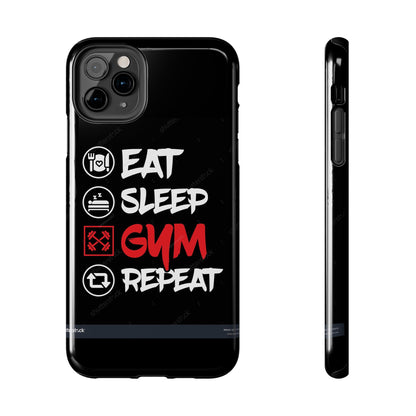 Durable Gym Phone Cases | Eat Sleep Gym Repeat Design, Sports Gift, Fitness Accessory, Workout Phone Cover, Gym Lover Phone Case