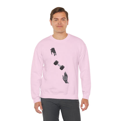 Gym Hub Crewneck Sweatshirt — Funny Fitness Dumbbell Design