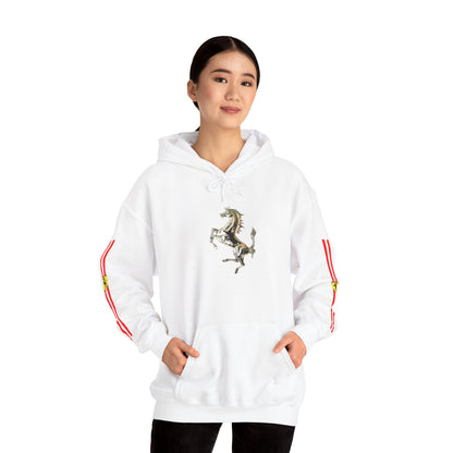 Ferrari Racing Hoodie – Prancing Horse & Ayrton Senna Retro F1 Graphic