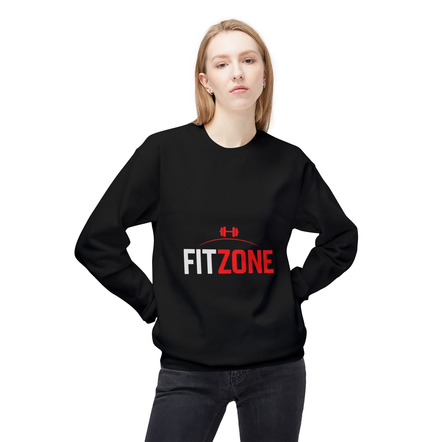 Fit Zone Motivational Crewneck Sweatshirt: Unisex Workout Apparel, Fitness Gift, Cozy Loungewear, Gym Essentials, Athleisure Fashion