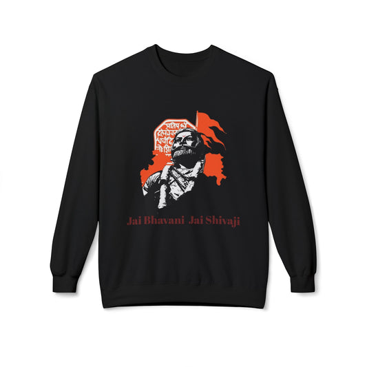 Shivaji Tribute Crewneck Sweatshirt – Jai Bhavani Jai Shivaji Graphic