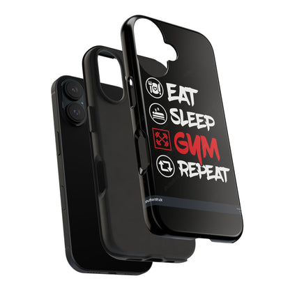 Durable Gym Phone Cases | Eat Sleep Gym Repeat Design, Sports Gift, Fitness Accessory, Workout Phone Cover, Gym Lover Phone Case