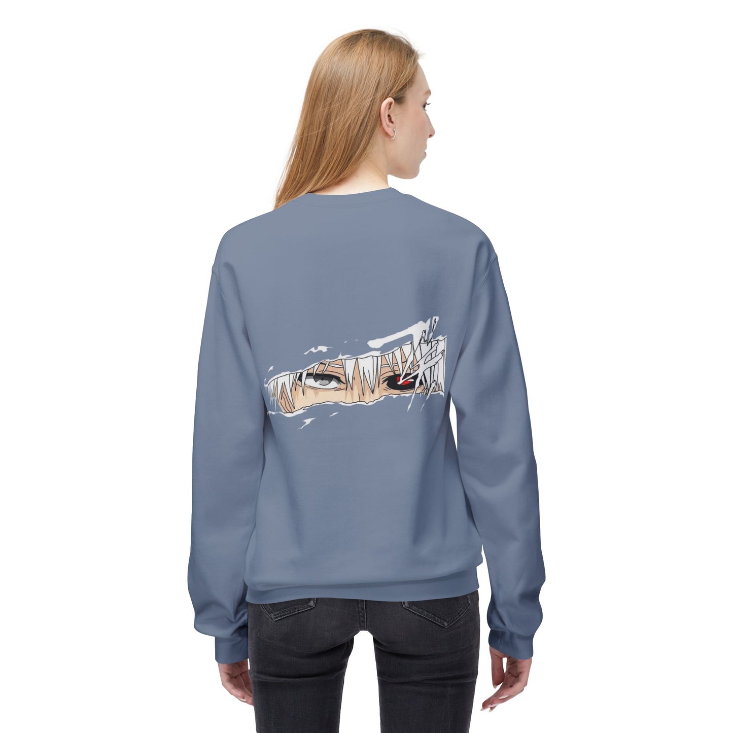 Anime Eyes Crewneck Sweatshirt — Split-Panel Manga Character Faces