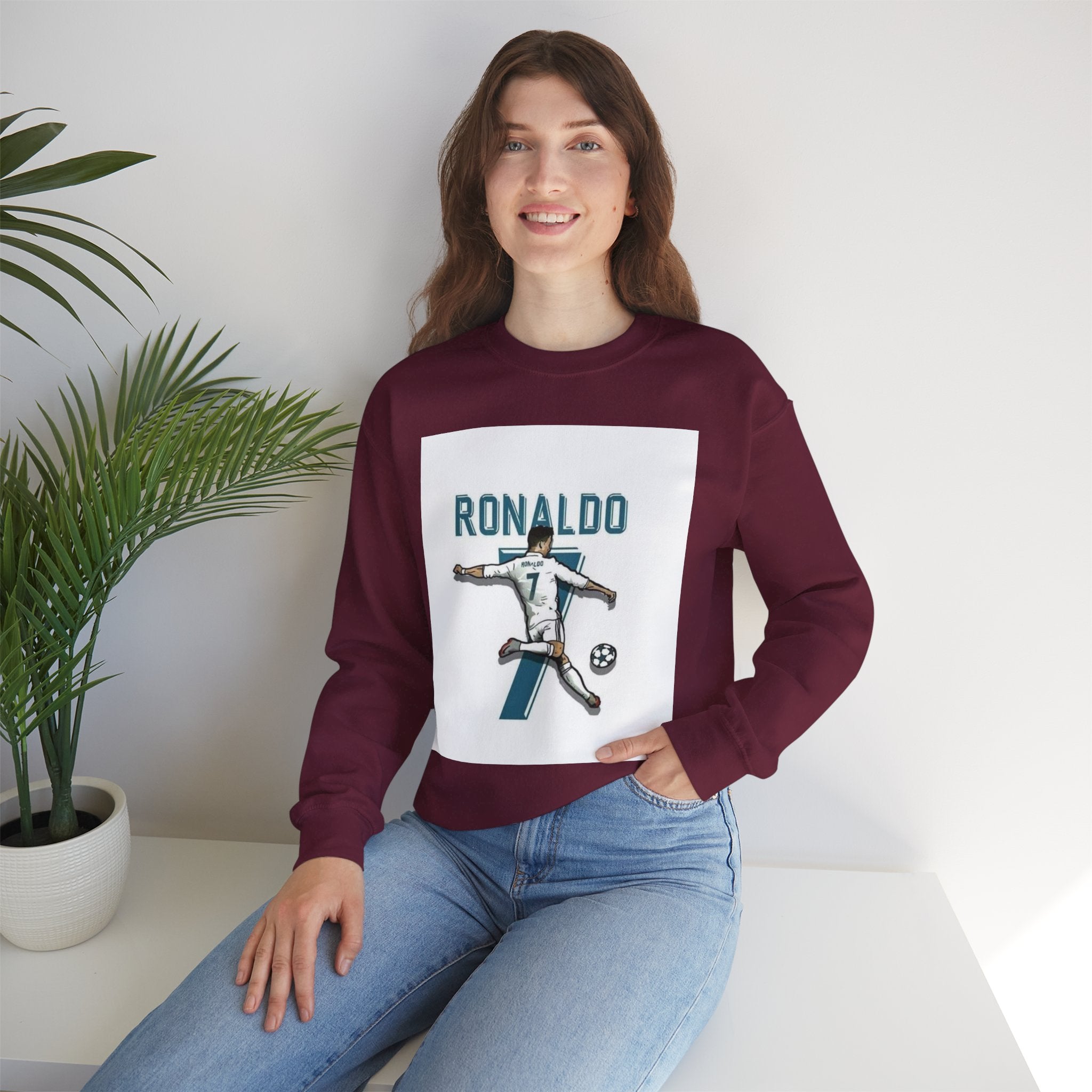 Soccer Player Number 7 Crewneck Sweatshirt — 'Ronaldo' Graphic