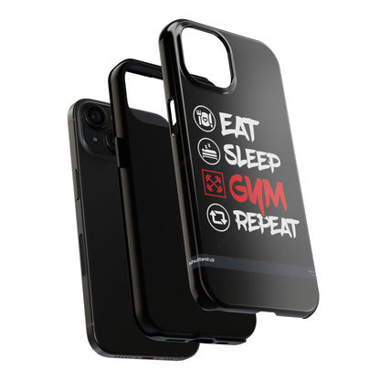 Durable Gym Phone Cases | Eat Sleep Gym Repeat Design, Sports Gift, Fitness Accessory, Workout Phone Cover, Gym Lover Phone Case