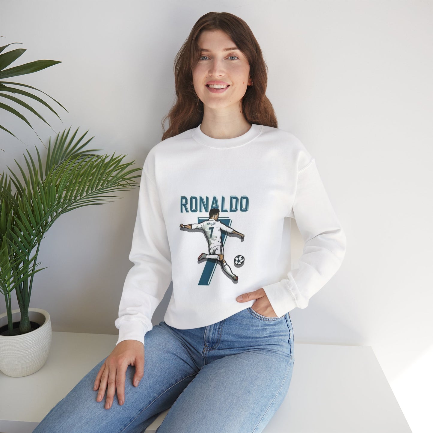 Soccer Player Number 7 Crewneck Sweatshirt — 'Ronaldo' Graphic