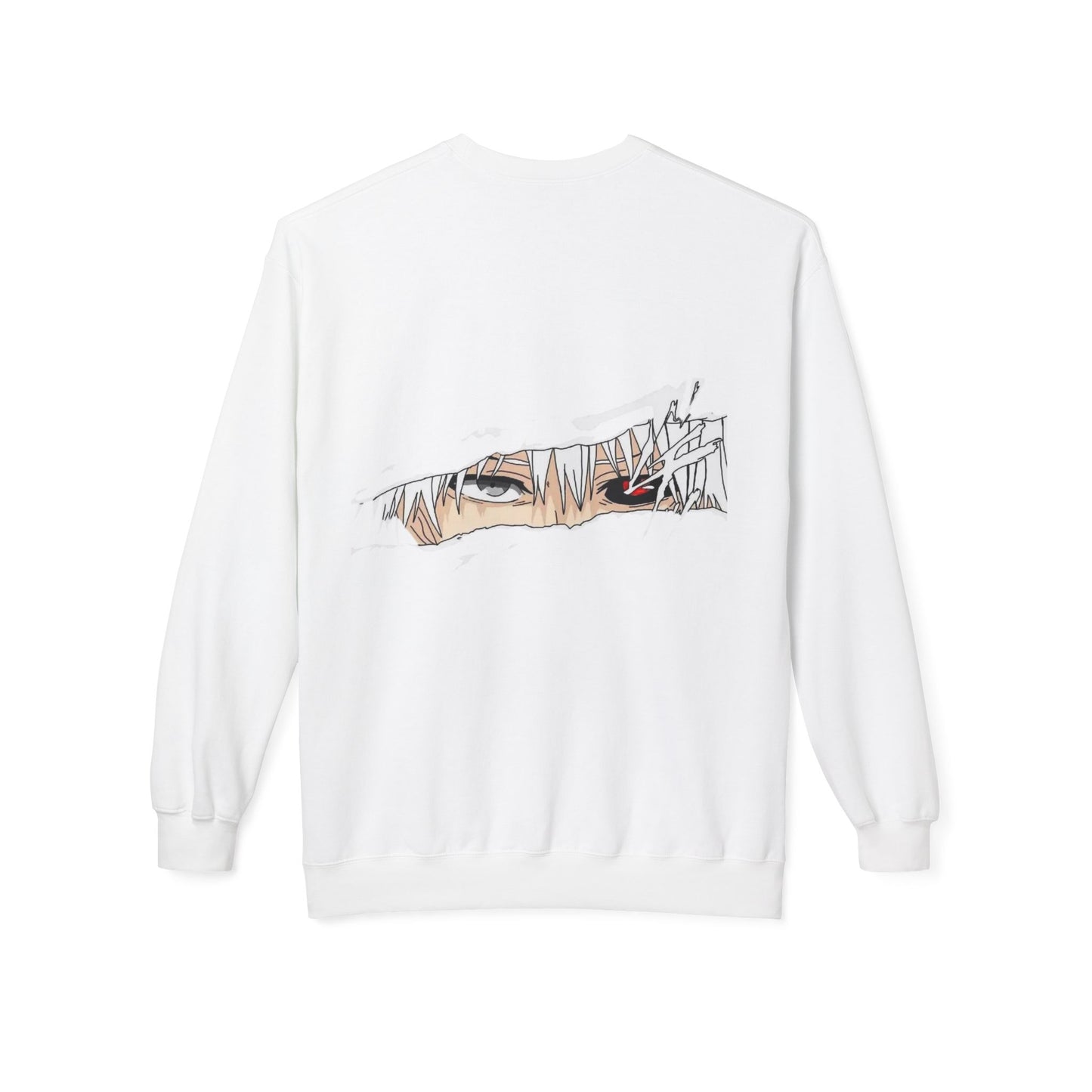 Anime Eyes Crewneck Sweatshirt — Split-Panel Manga Character Faces