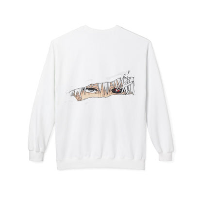 Anime Eyes Crewneck Sweatshirt — Split-Panel Manga Character Faces