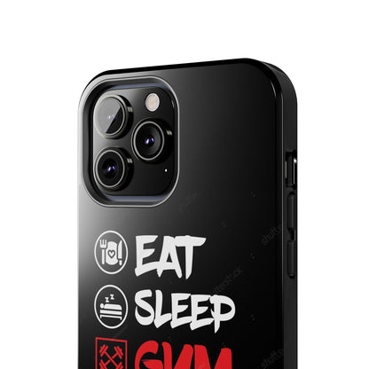Durable Gym Phone Cases | Eat Sleep Gym Repeat Design, Sports Gift, Fitness Accessory, Workout Phone Cover, Gym Lover Phone Case