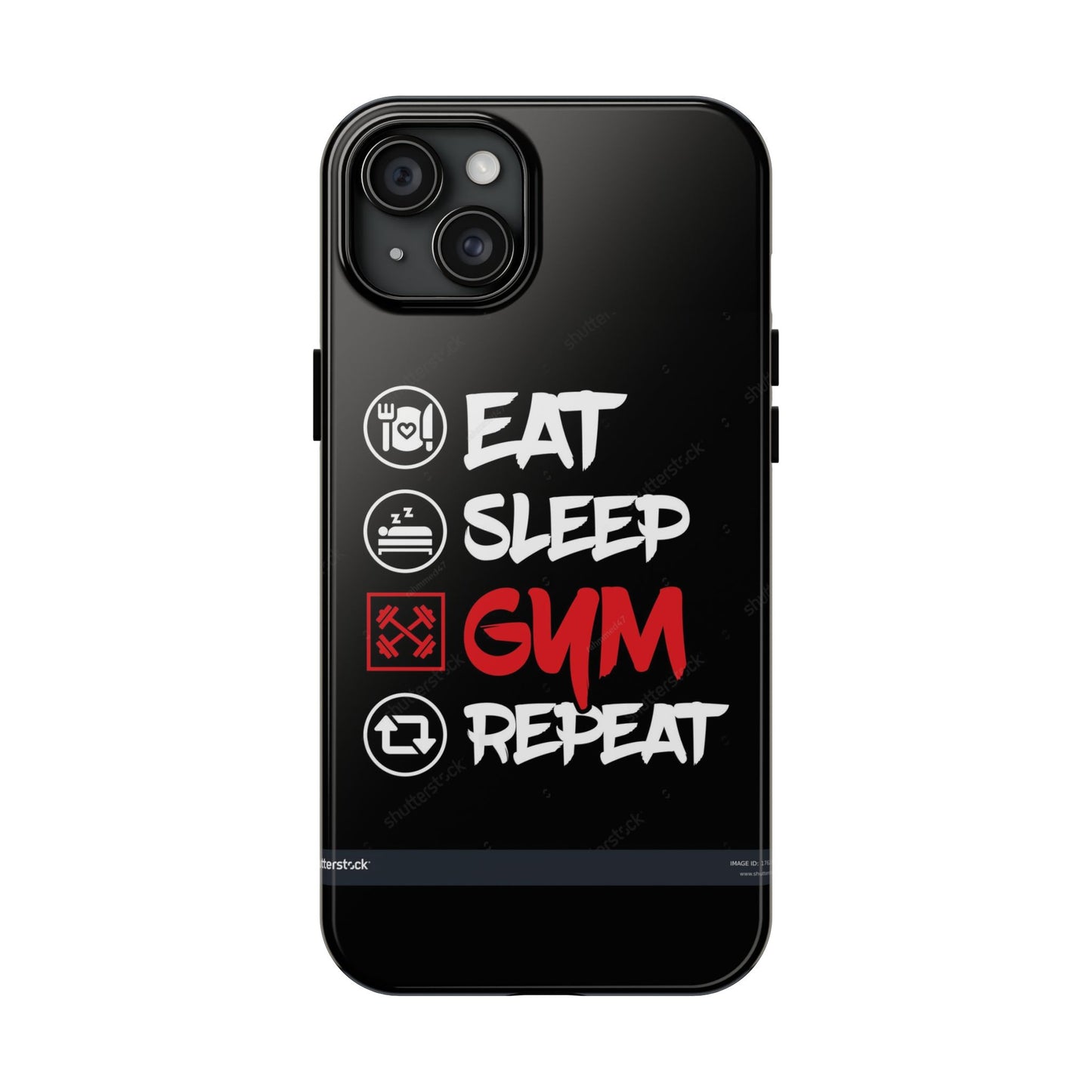 Durable Gym Phone Cases | Eat Sleep Gym Repeat Design, Sports Gift, Fitness Accessory, Workout Phone Cover, Gym Lover Phone Case