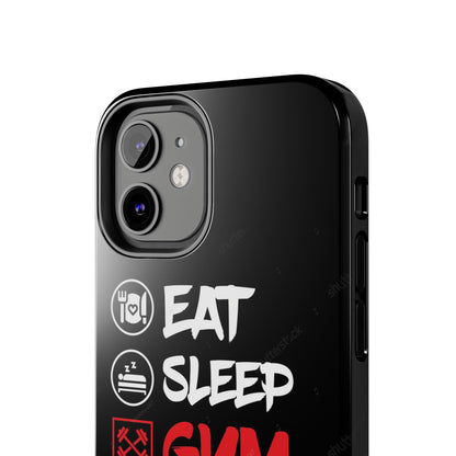 Durable Gym Phone Cases | Eat Sleep Gym Repeat Design, Sports Gift, Fitness Accessory, Workout Phone Cover, Gym Lover Phone Case
