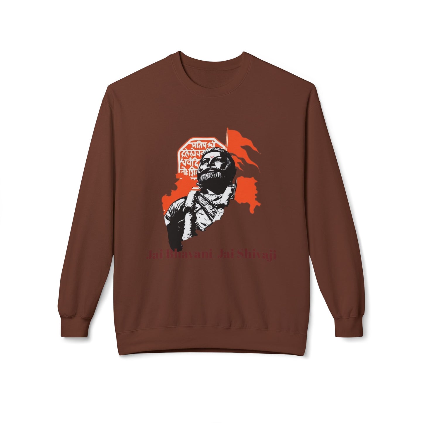 Shivaji Tribute Crewneck Sweatshirt – Jai Bhavani Jai Shivaji Graphic