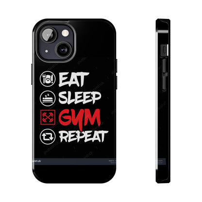 Durable Gym Phone Cases | Eat Sleep Gym Repeat Design, Sports Gift, Fitness Accessory, Workout Phone Cover, Gym Lover Phone Case