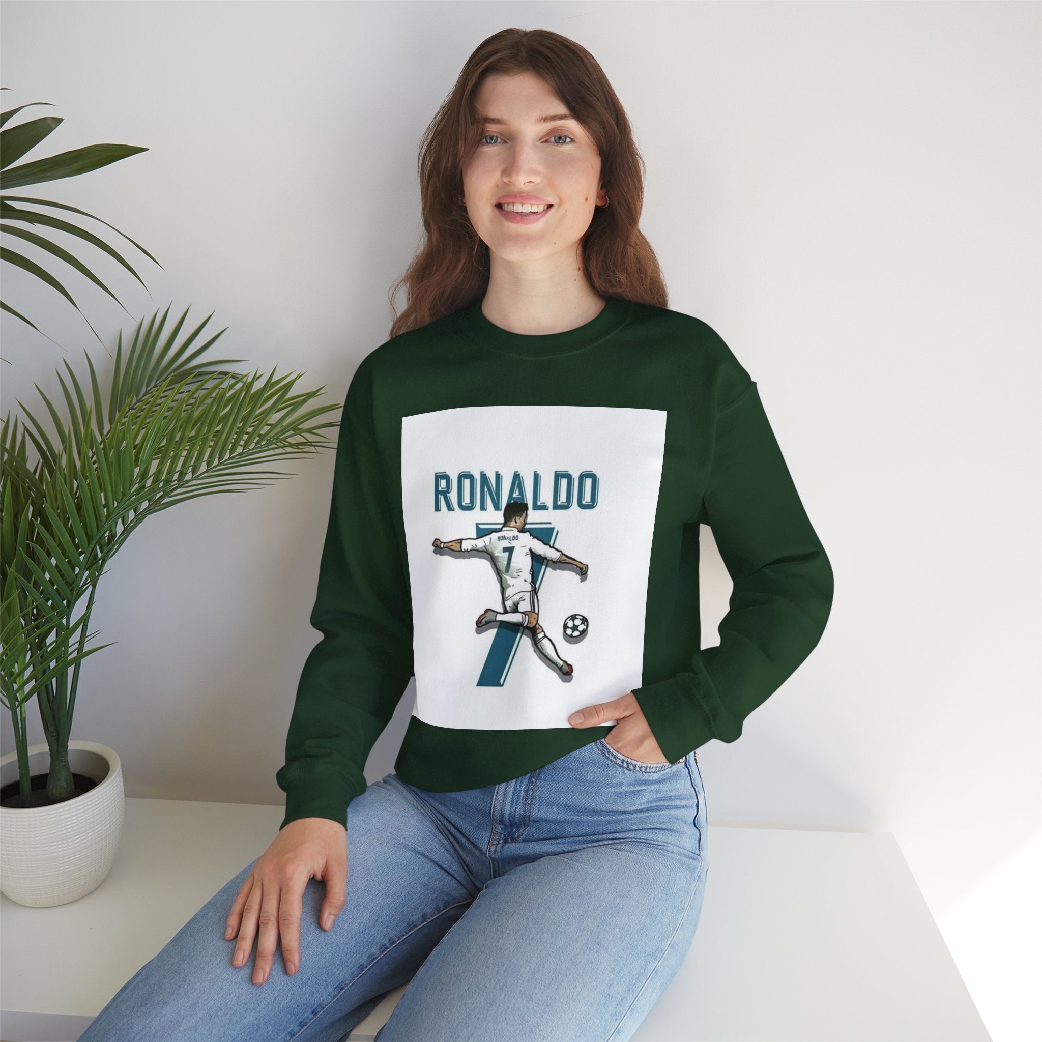 Soccer Player Number 7 Crewneck Sweatshirt — 'Ronaldo' Graphic
