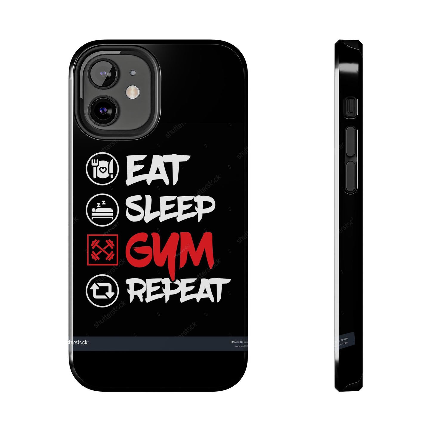 Durable Gym Phone Cases | Eat Sleep Gym Repeat Design, Sports Gift, Fitness Accessory, Workout Phone Cover, Gym Lover Phone Case