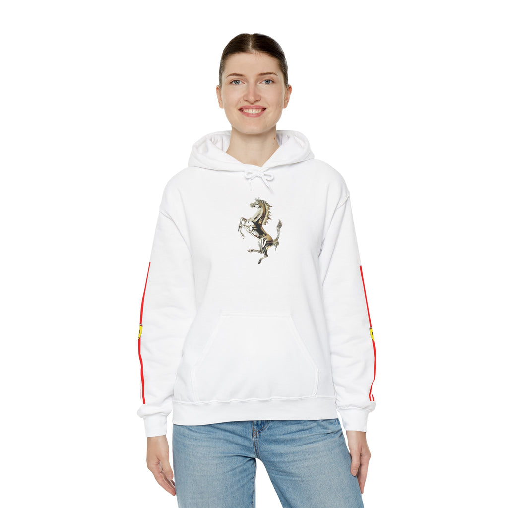 Ferrari Racing Hoodie – Prancing Horse & Ayrton Senna Retro F1 Graphic