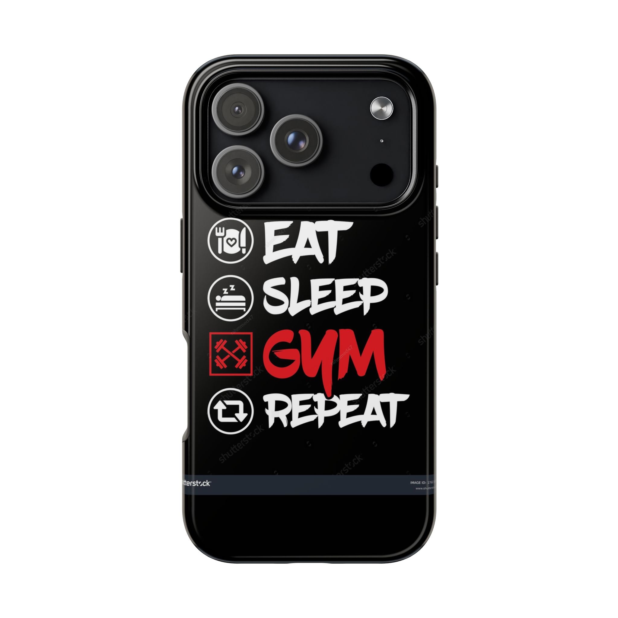 Durable Gym Phone Cases | Eat Sleep Gym Repeat Design, Sports Gift, Fitness Accessory, Workout Phone Cover, Gym Lover Phone Case