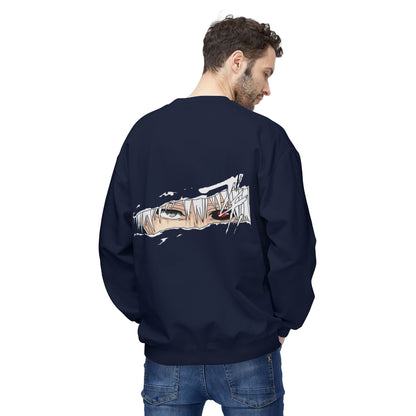 Anime Eyes Crewneck Sweatshirt — Split-Panel Manga Character Faces