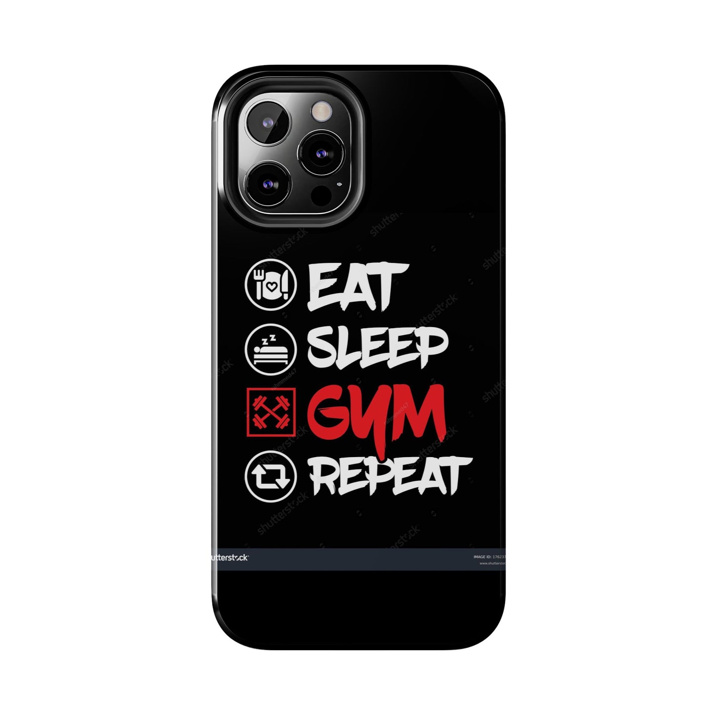 Durable Gym Phone Cases | Eat Sleep Gym Repeat Design, Sports Gift, Fitness Accessory, Workout Phone Cover, Gym Lover Phone Case