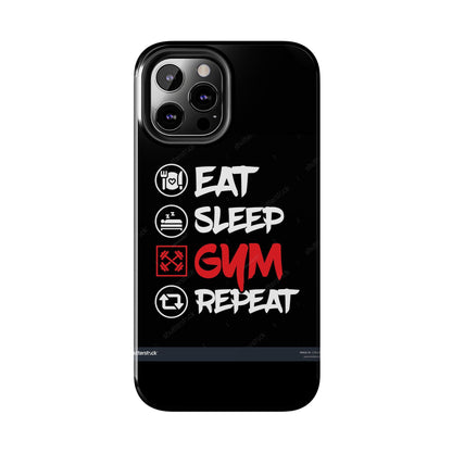Durable Gym Phone Cases | Eat Sleep Gym Repeat Design, Sports Gift, Fitness Accessory, Workout Phone Cover, Gym Lover Phone Case
