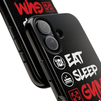 Durable Gym Phone Cases | Eat Sleep Gym Repeat Design, Sports Gift, Fitness Accessory, Workout Phone Cover, Gym Lover Phone Case