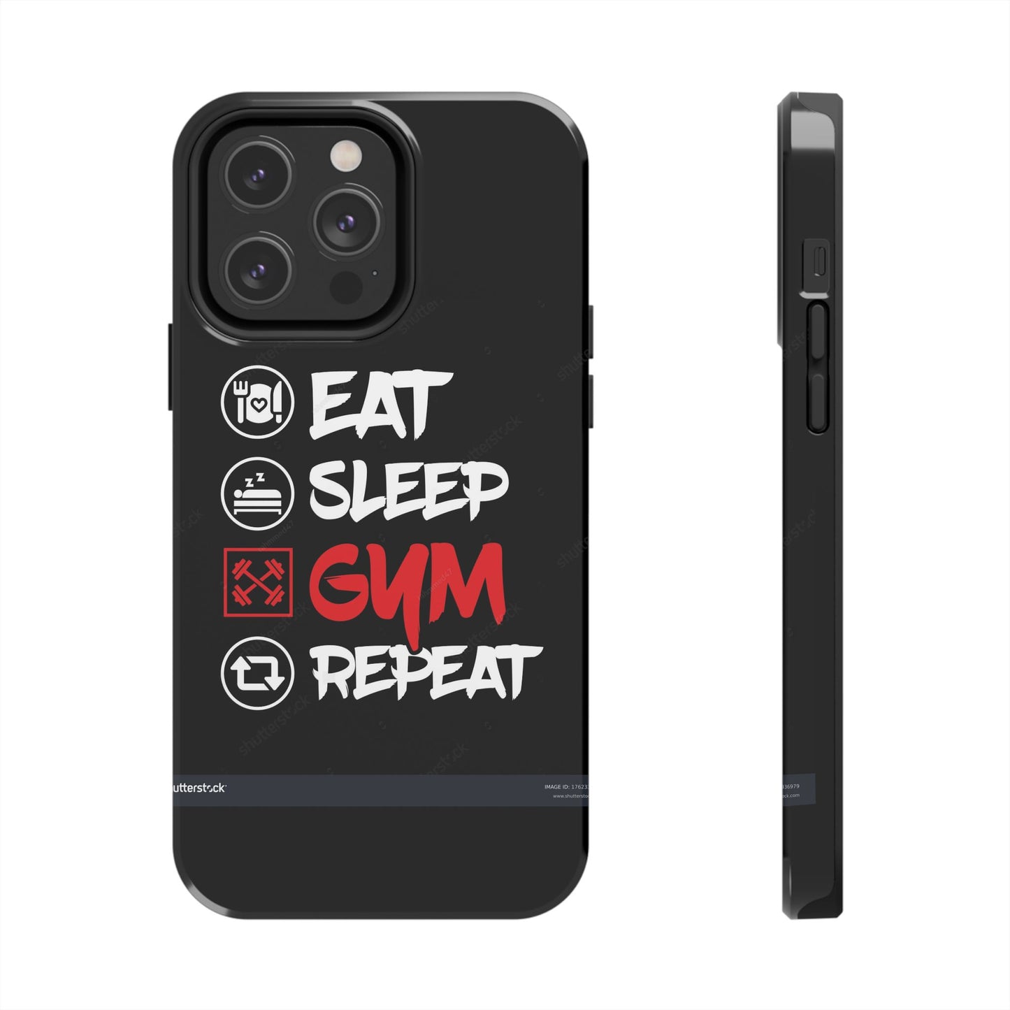 Durable Gym Phone Cases | Eat Sleep Gym Repeat Design, Sports Gift, Fitness Accessory, Workout Phone Cover, Gym Lover Phone Case