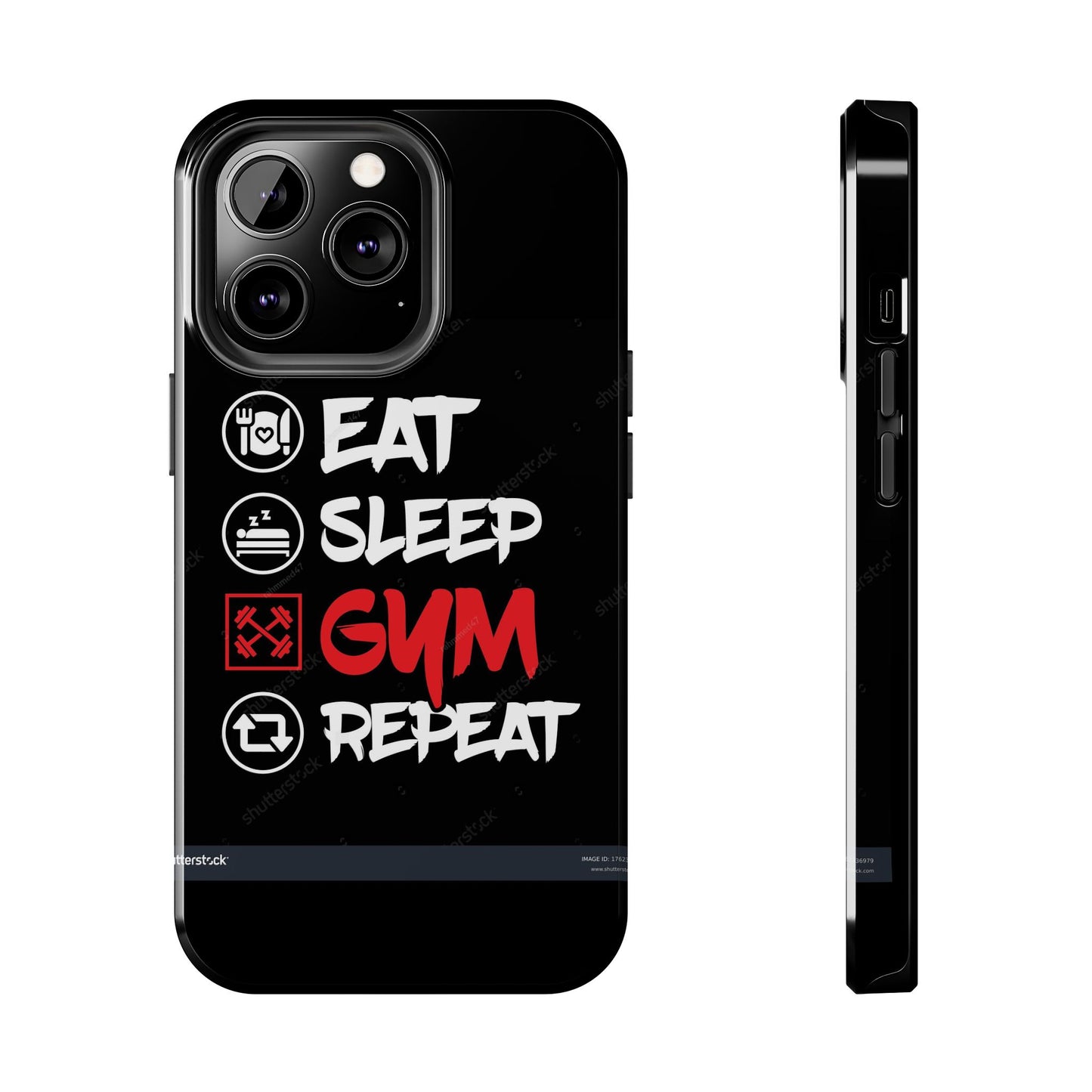Durable Gym Phone Cases | Eat Sleep Gym Repeat Design, Sports Gift, Fitness Accessory, Workout Phone Cover, Gym Lover Phone Case