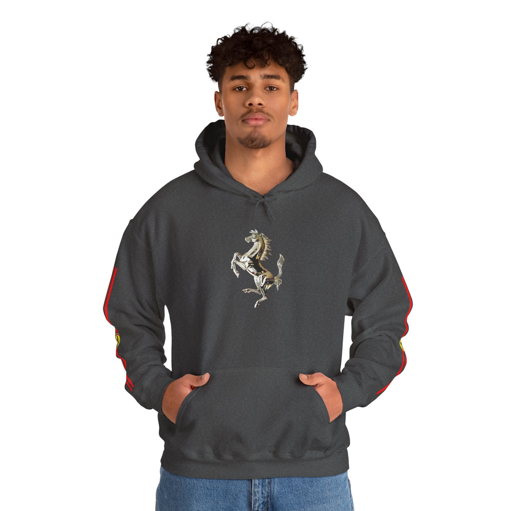 Ferrari Racing Hoodie – Prancing Horse & Ayrton Senna Retro F1 Graphic
