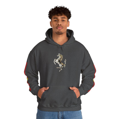 Ferrari Racing Hoodie – Prancing Horse & Ayrton Senna Retro F1 Graphic