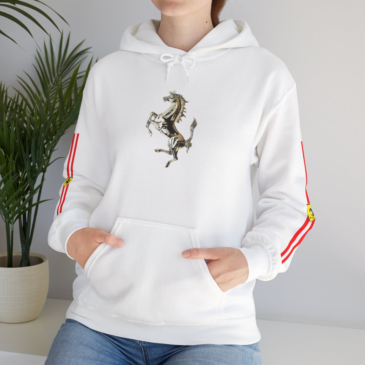 Ferrari Racing Hoodie – Prancing Horse & Ayrton Senna Retro F1 Graphic