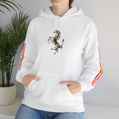 Ferrari Racing Hoodie – Prancing Horse & Ayrton Senna Retro F1 Graphic