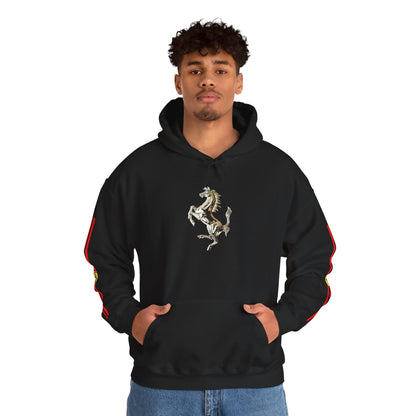 Ferrari Racing Hoodie – Prancing Horse & Ayrton Senna Retro F1 Graphic