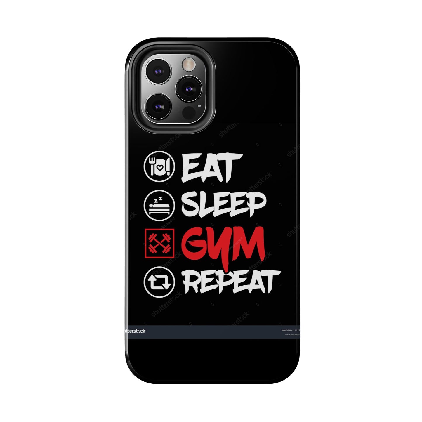 Durable Gym Phone Cases | Eat Sleep Gym Repeat Design, Sports Gift, Fitness Accessory, Workout Phone Cover, Gym Lover Phone Case