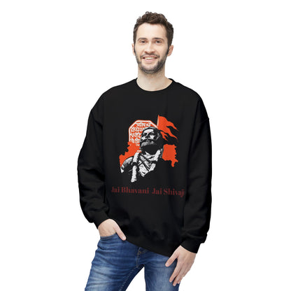 Shivaji Tribute Crewneck Sweatshirt – Jai Bhavani Jai Shivaji Graphic