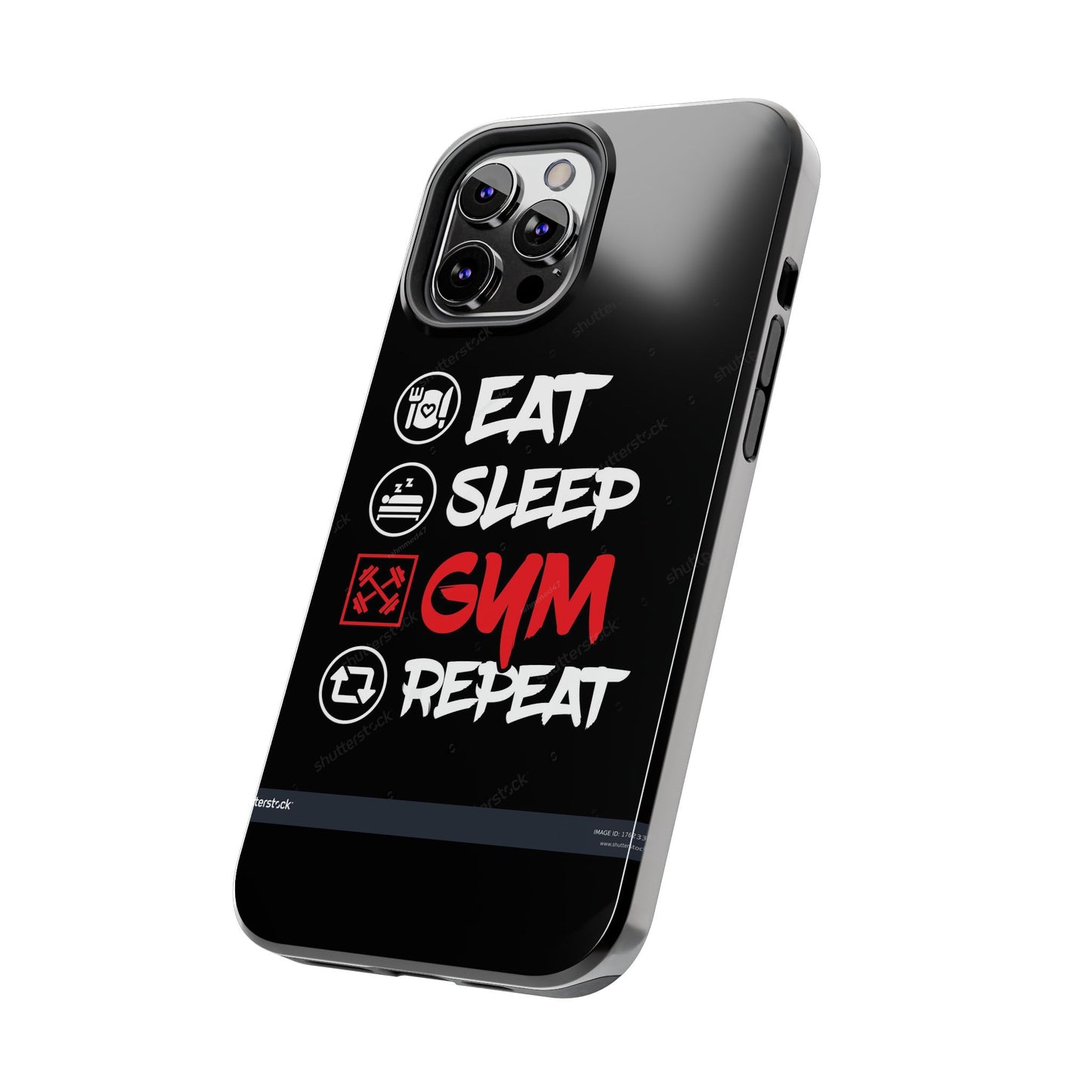 Durable Gym Phone Cases | Eat Sleep Gym Repeat Design, Sports Gift, Fitness Accessory, Workout Phone Cover, Gym Lover Phone Case
