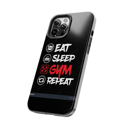 Durable Gym Phone Cases | Eat Sleep Gym Repeat Design, Sports Gift, Fitness Accessory, Workout Phone Cover, Gym Lover Phone Case