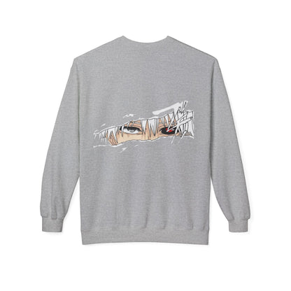 Anime Eyes Crewneck Sweatshirt — Split-Panel Manga Character Faces