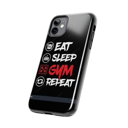 Durable Gym Phone Cases | Eat Sleep Gym Repeat Design, Sports Gift, Fitness Accessory, Workout Phone Cover, Gym Lover Phone Case