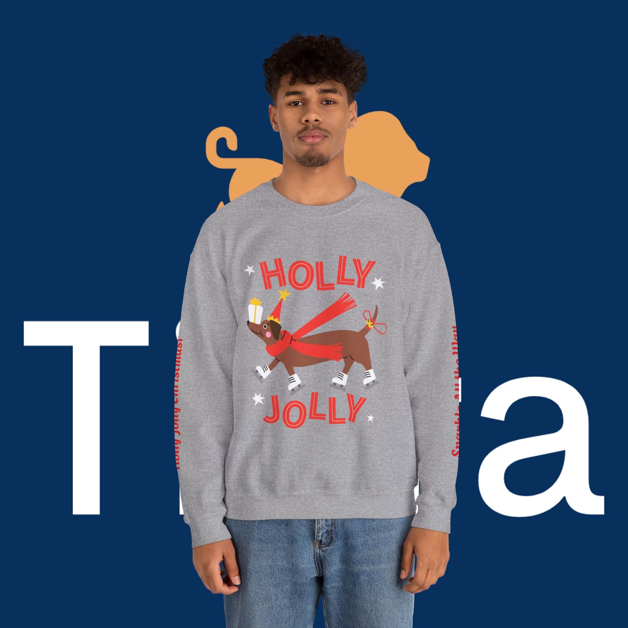 Christmas Dog Lover Crewneck Sweatshirt - Jingle & Joy Design